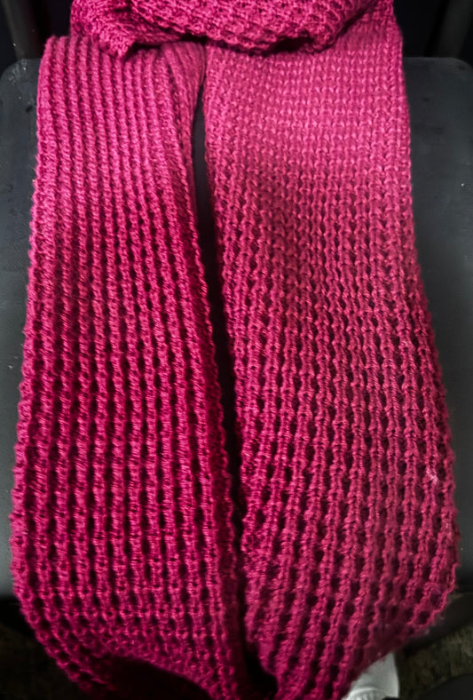 Burgundy Knitted Scarf